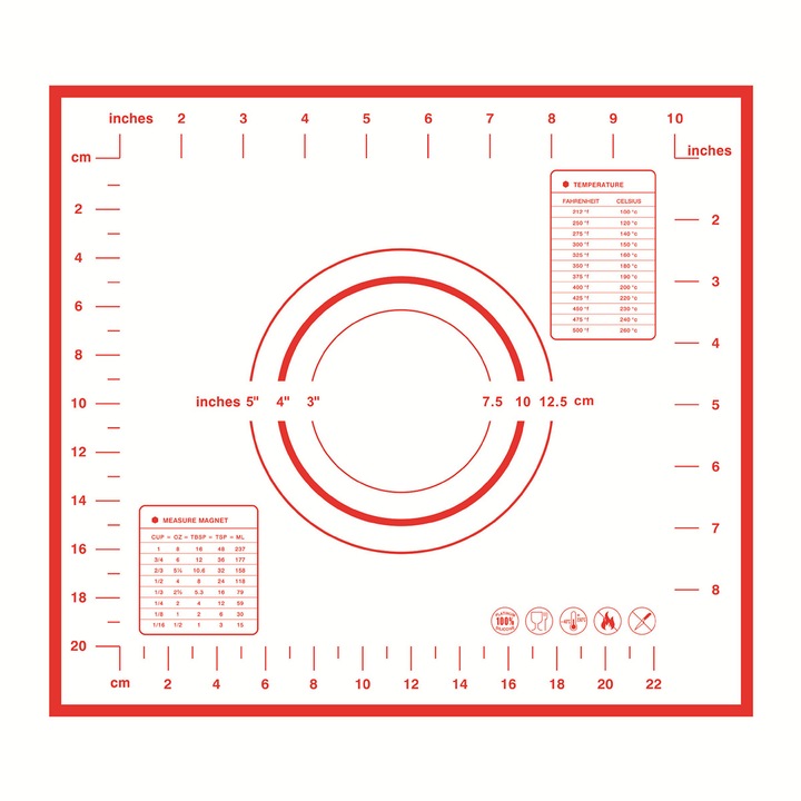 QttvbTna sütőlap, szilikon, piros, 26x29cm
