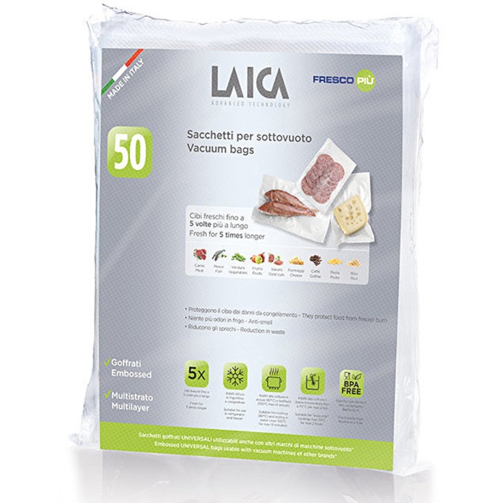 Pungi pentru vidarea alimentelor Laica VT3500, 28x36 cm, 50 buc