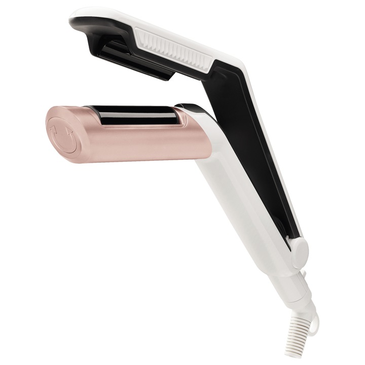 Aparat de stilizat pentru volum Rowenta Volum' 24 Respectissim CF6430, 170 grade, Nano Ceramic, Alb/Roz