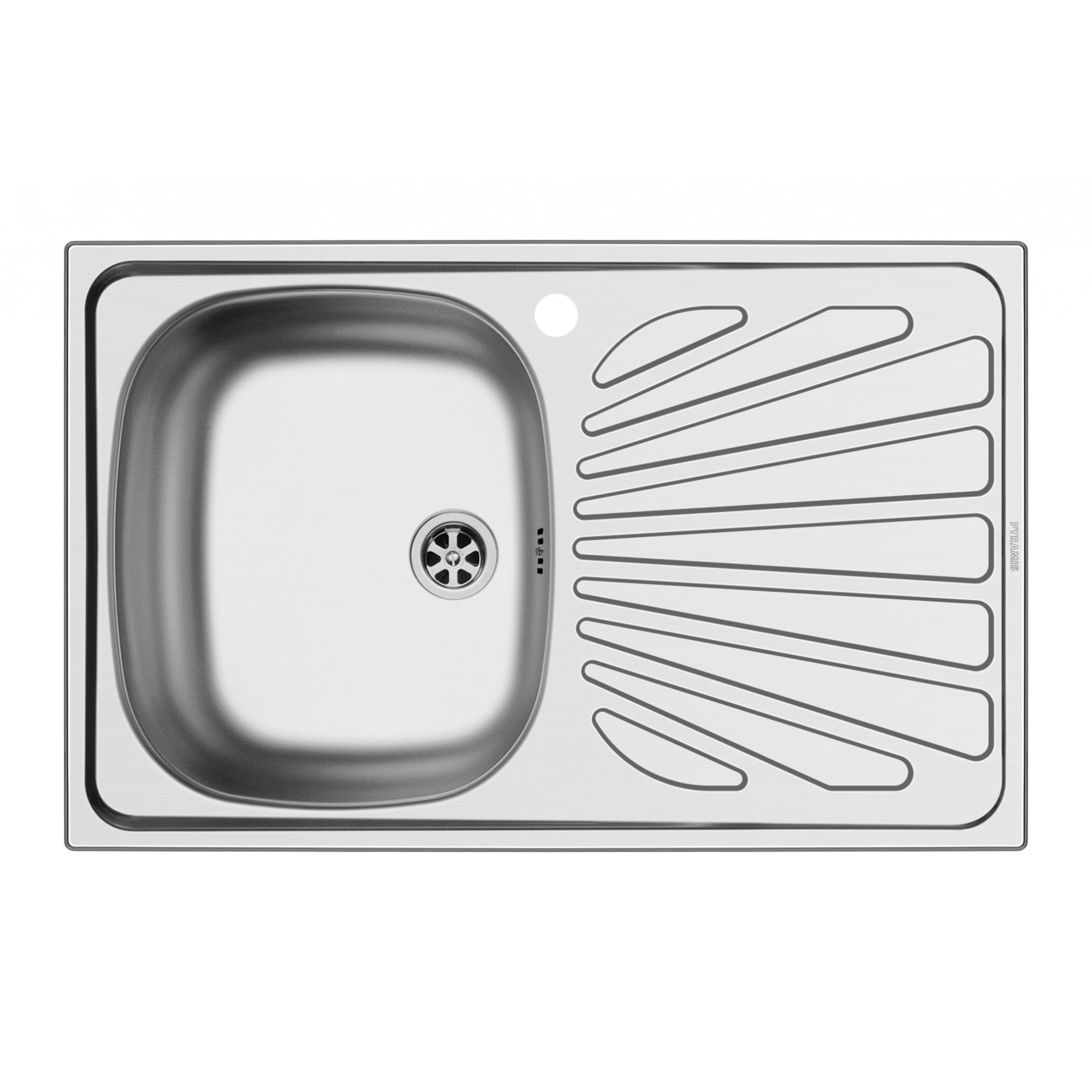 Chiuveta bucatarie Pyramis CRETA, 755x480mm, adancime 150mm, orientarea cuvei pe stanga, montare pe blat, finisaj lucios