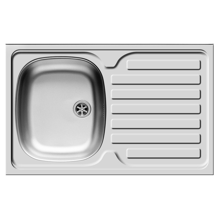 Chiuveta bucatarie Pyramis INTERNATIONAL, 800x500mm, adancime 150mm, orienatarea cuvei pe stanga, montare pe masca, finisaj lucios