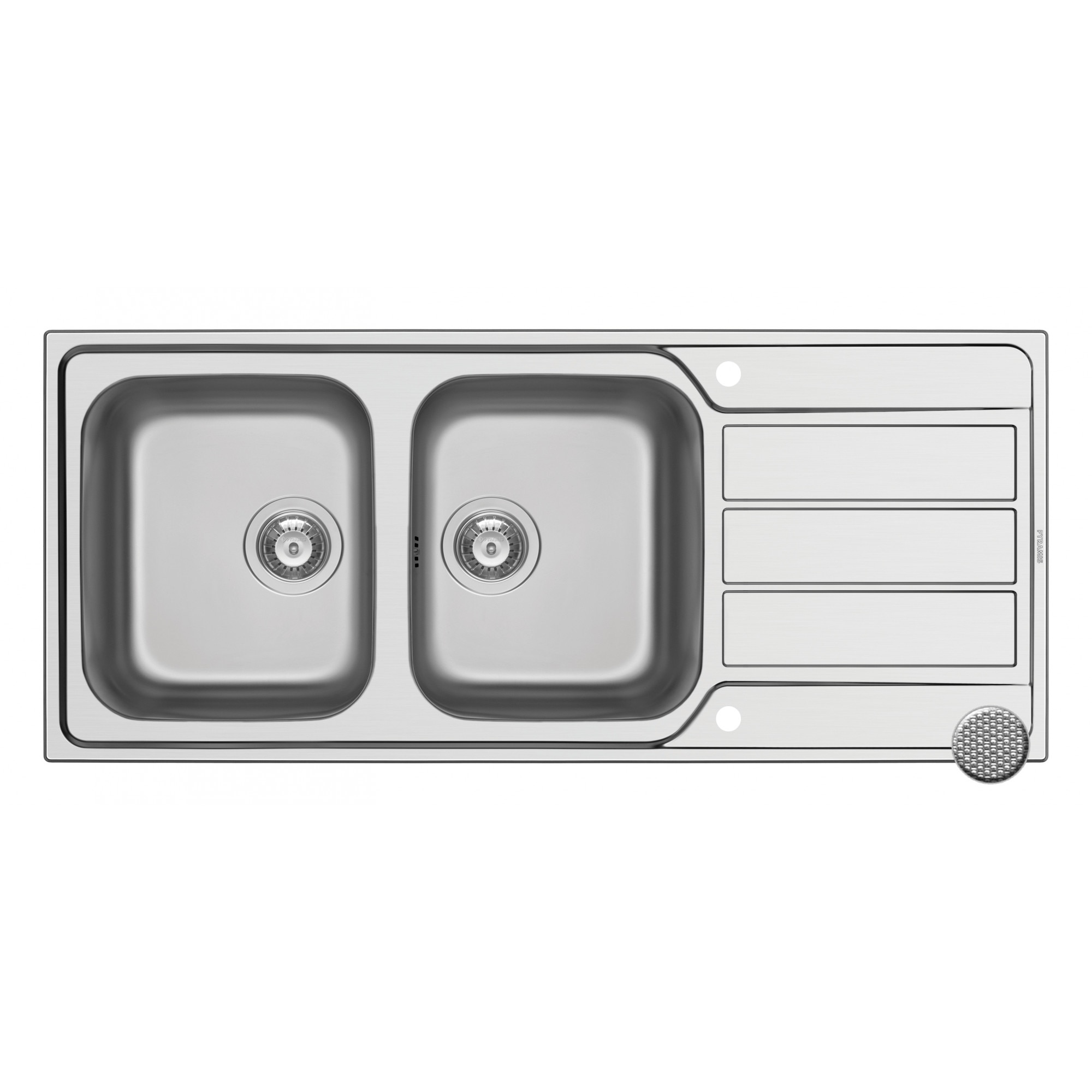 Chiuveta bucatarie Pyramis ATHENA, 1160x500mm, adancime 165mm, reversibila, montare pe blat, finisaj anticalcar