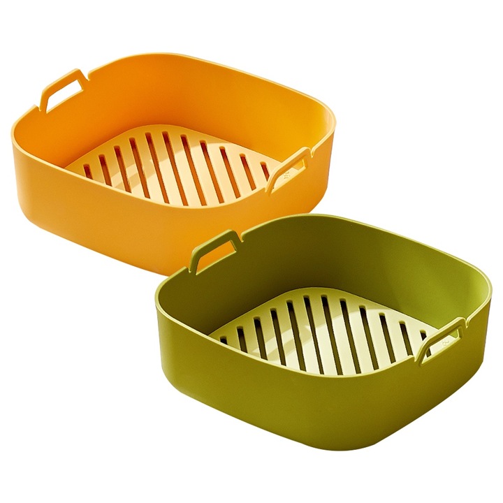 2 tepsi készlet, QttvbTna, szilikon, 7,5 hüvelykes, sárga/zöld
