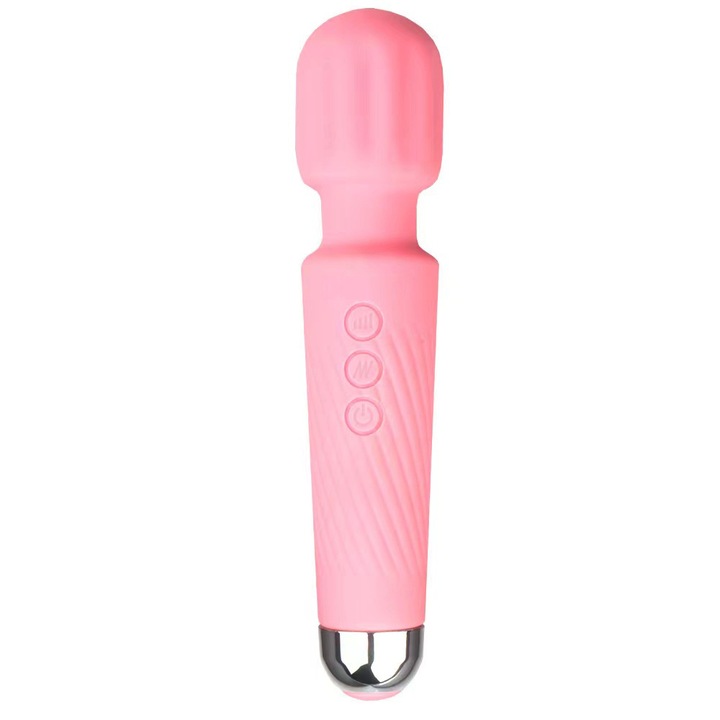 Вибратор Magic Massage Wand Vibrator за жени, 8-скоростни вибрации, 20 честоти, Безшумен, Водоустойчив, Силикон, 4,2 x 20 см, Розов