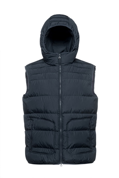 Geox, Vesta cu gluga si buzunare cu fermoar, Albastru ultramarin, 46