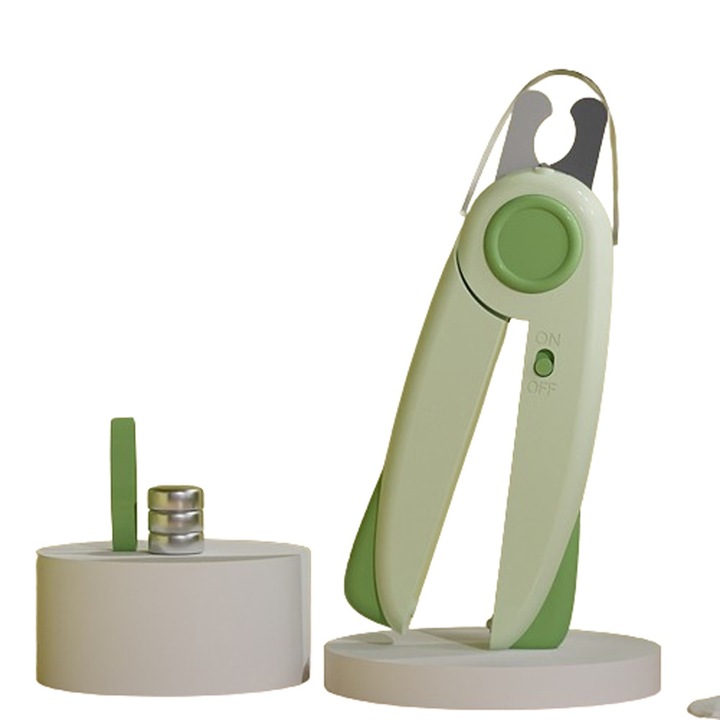 Cleste unghii animale RUIOMII® cu LED, 2-in-1 taiere si polizare, maner confortabil, verde