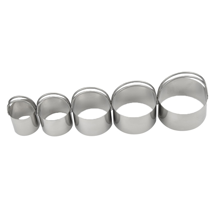 Set 5 forme prajituri, Enforose, inox, argintiu