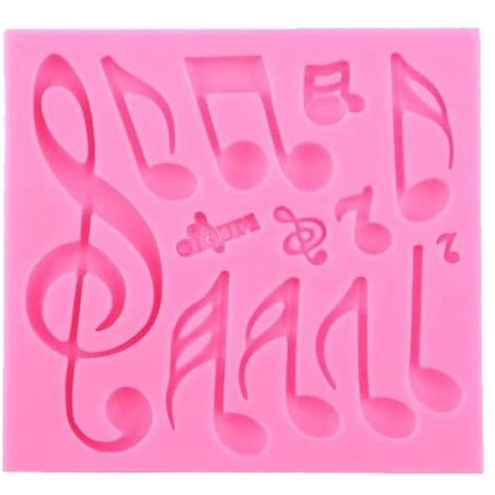 Set forme prajituri, silicon, rezistente la caldura, pentru decorare, roz