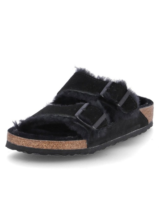 Papuci dama Birkenstock Arizona, Sintetic, Negru, Negru, 37