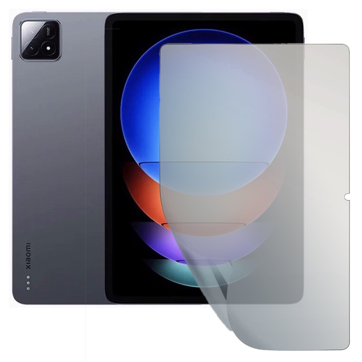 Folie Protectie Tableta Hydrogel Regenerabil pentru Xiaomi Pad 6S Pro 12.4", Nano-coated Silicone, Flexible Hydro-Crystal, Protectie Completa, Full Glue, Instalare Usoara, Optim Technology, Transparent