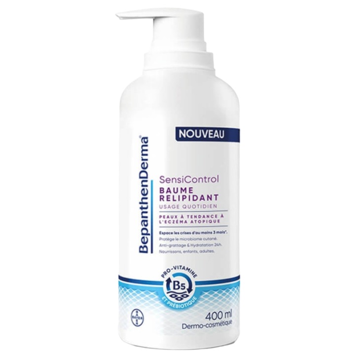 Балсам за тяло, Bepanthen Derma, SensiControl, за предразположена към атопия кожа, овлажняващ и успокояващ ефект, 400 мл