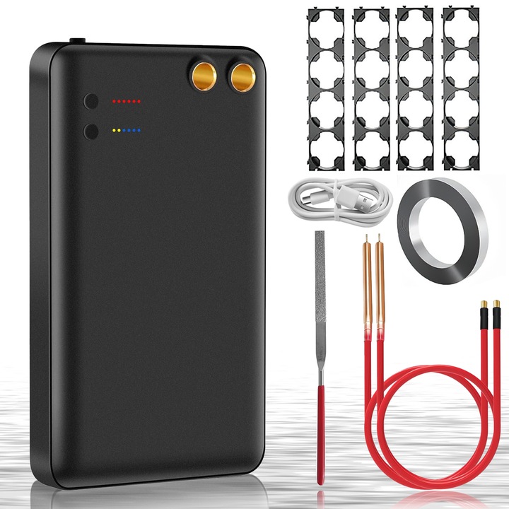 Преносим заваръчен апарат, EXCITAT®, 11 скорости, самотест, usb, 5000mAh, power bank, за запояване на батерии, многоцветен