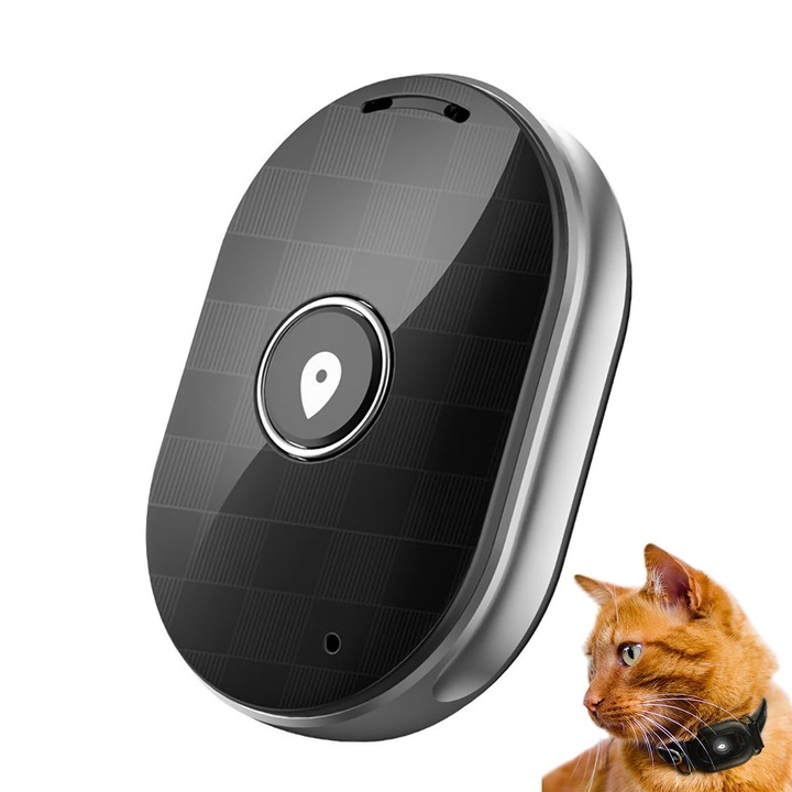 Mini GPS tracker, Baterie 500 mAh, Rezistent la apa, Nano SIM, buton SOS, Latauar, negru