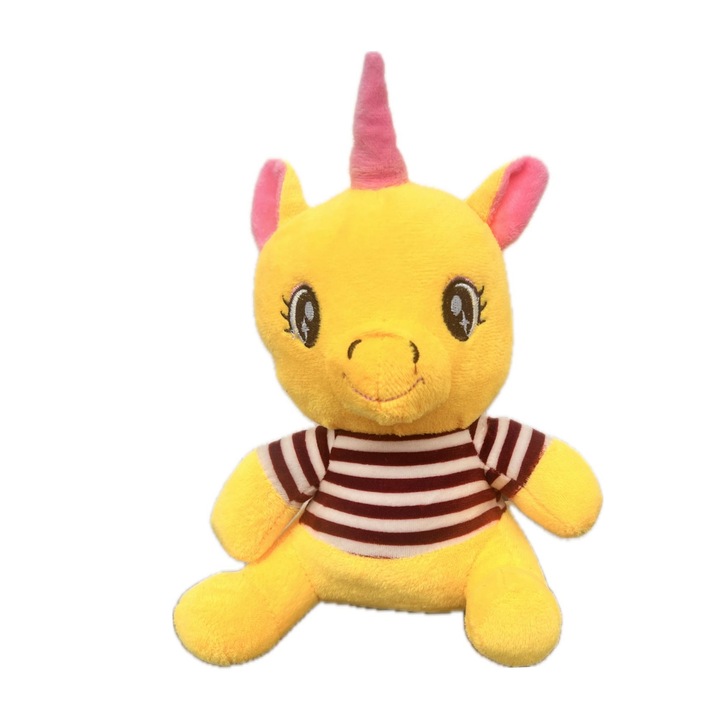 Jucarie plus, Unicorn, Galben, 22 cm