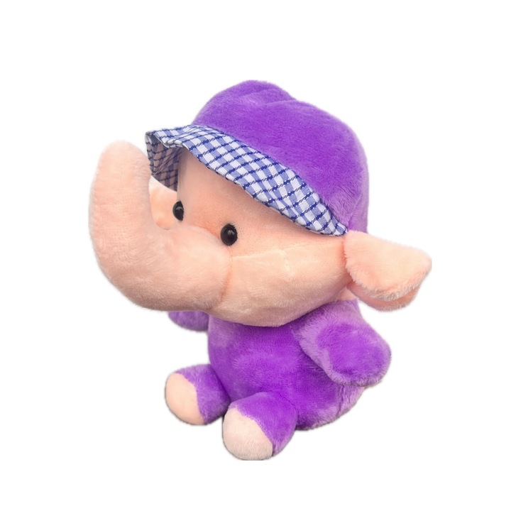 Jucarie plus, Elefant, Mov, 19 cm