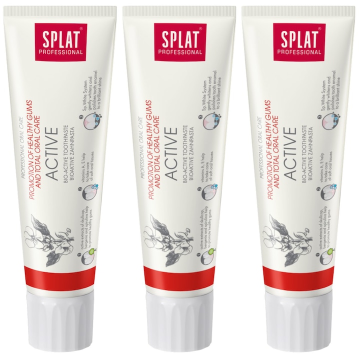 Комплект, 3x паста за зъби, Splat Professional Active 100 мл