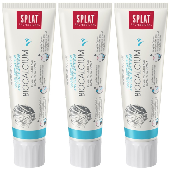 Комплект, 3x паста за зъби, Splat Professional Biocalcium 100 ml