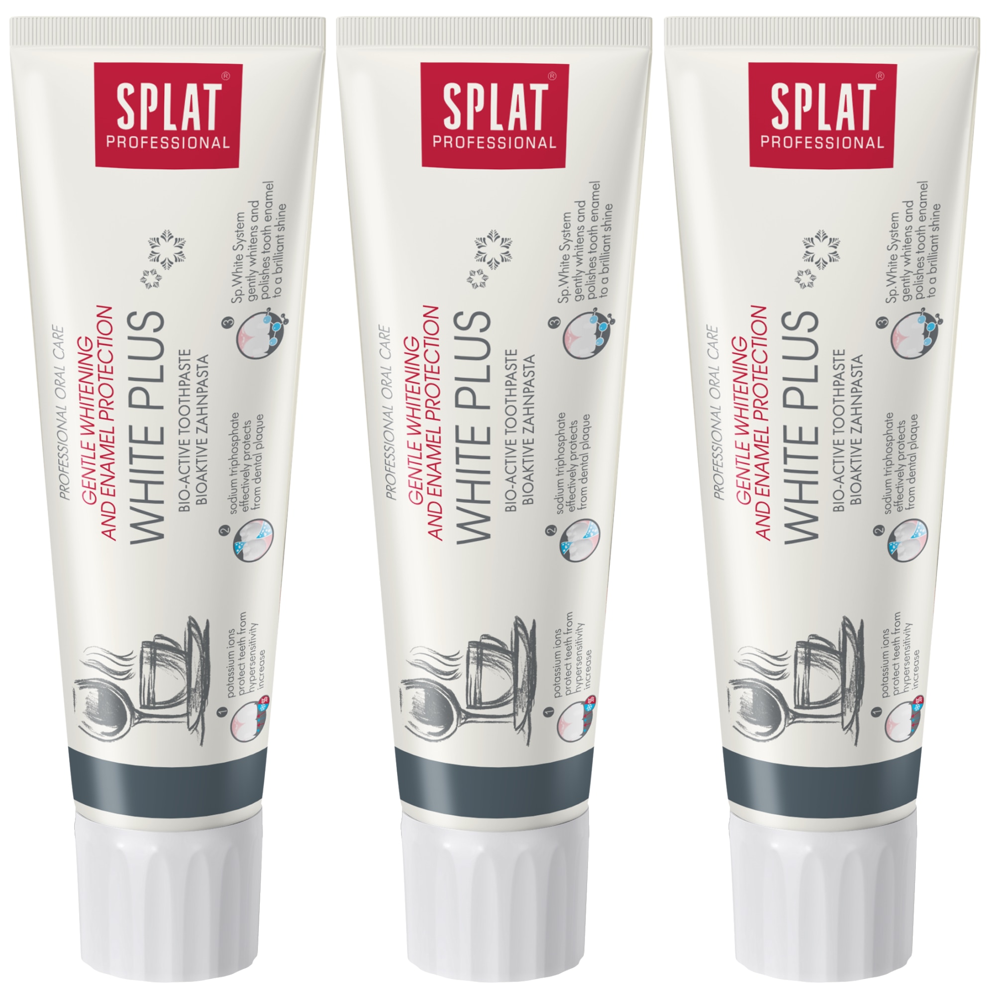 Set, 3x Pasta de dinti, Splat Professional, White Plus, 100 ml