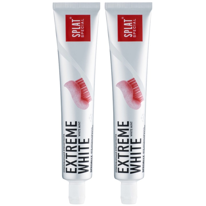 Комплект, 2x паста за зъби Splat, Special Extreme White, 75 ml