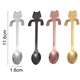 Set 4 lingurite cafea inox pisica mini multicolor 12cm