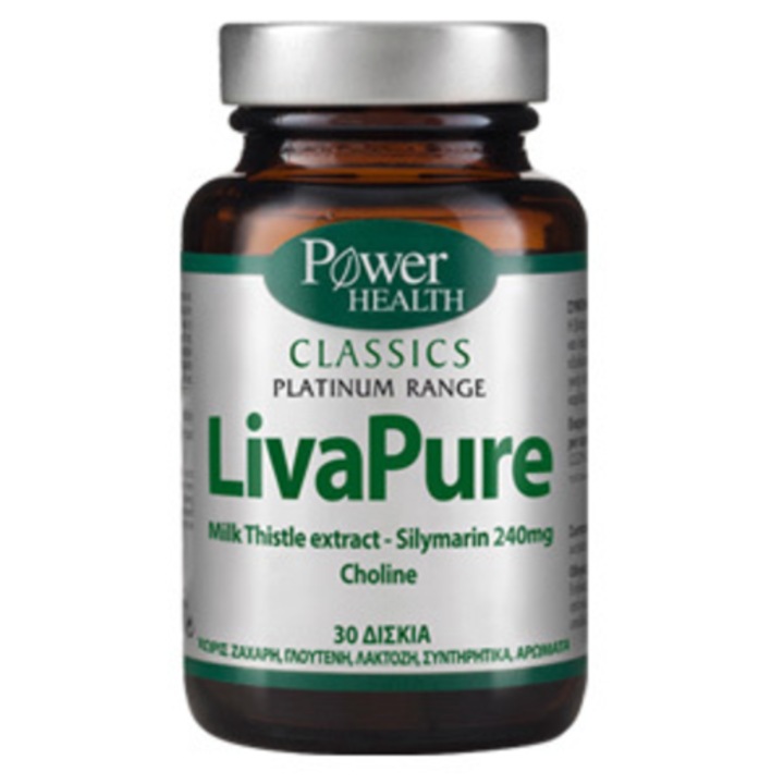 Supliment alimentar Power Health, Classics Platinum Range, LivaPure, functie hepatica normala, 30 tablete Tablete