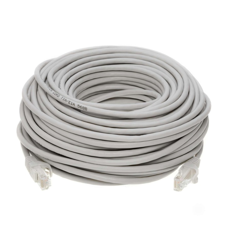 UTP CAT6 мрежов кабел, 2xRJ45, 8 проводника x 0.4 мм, RJ45 конектор, Snagless Unshielded (UTP) мрежов patch кабел, 802.11b, 550MHz, бял, 20 м