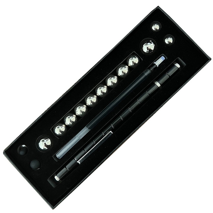 Stilou magnetic pentru relaxare, cu bila de otel si miez 0.5mm, negru
