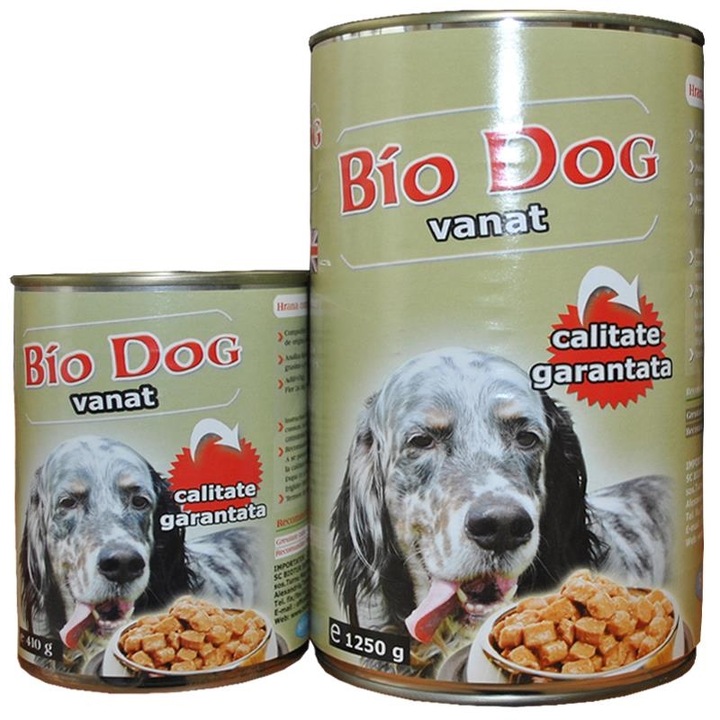 Hrana umeda pentru caini, BIODOG, aroma de vanat, 1.25 kg