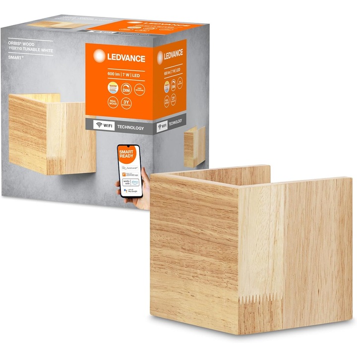 LED Димируем аплик Ledvance SMART+ WOOD LED/7W/230V 3000-6500K Wi-Fi