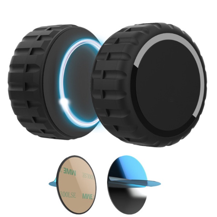 Set Of 2 Husa Magnetica Rqiurpn pentru AirTag, Rezistenta la Apa si Socuri, Negru