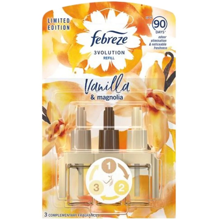 Резерва Febreze 3Volution, Освежител за стая Vanilla&Magnolia, 1x20мл