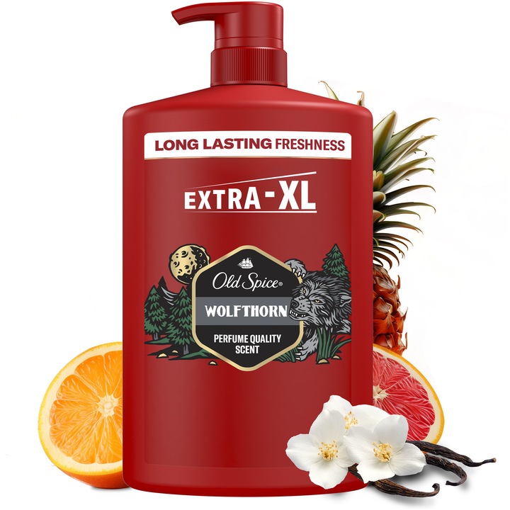 Old Spice Wolfthorn 3 az 1-ben Tusfürdő és sampon, hajra és arcra, 1000 ml
