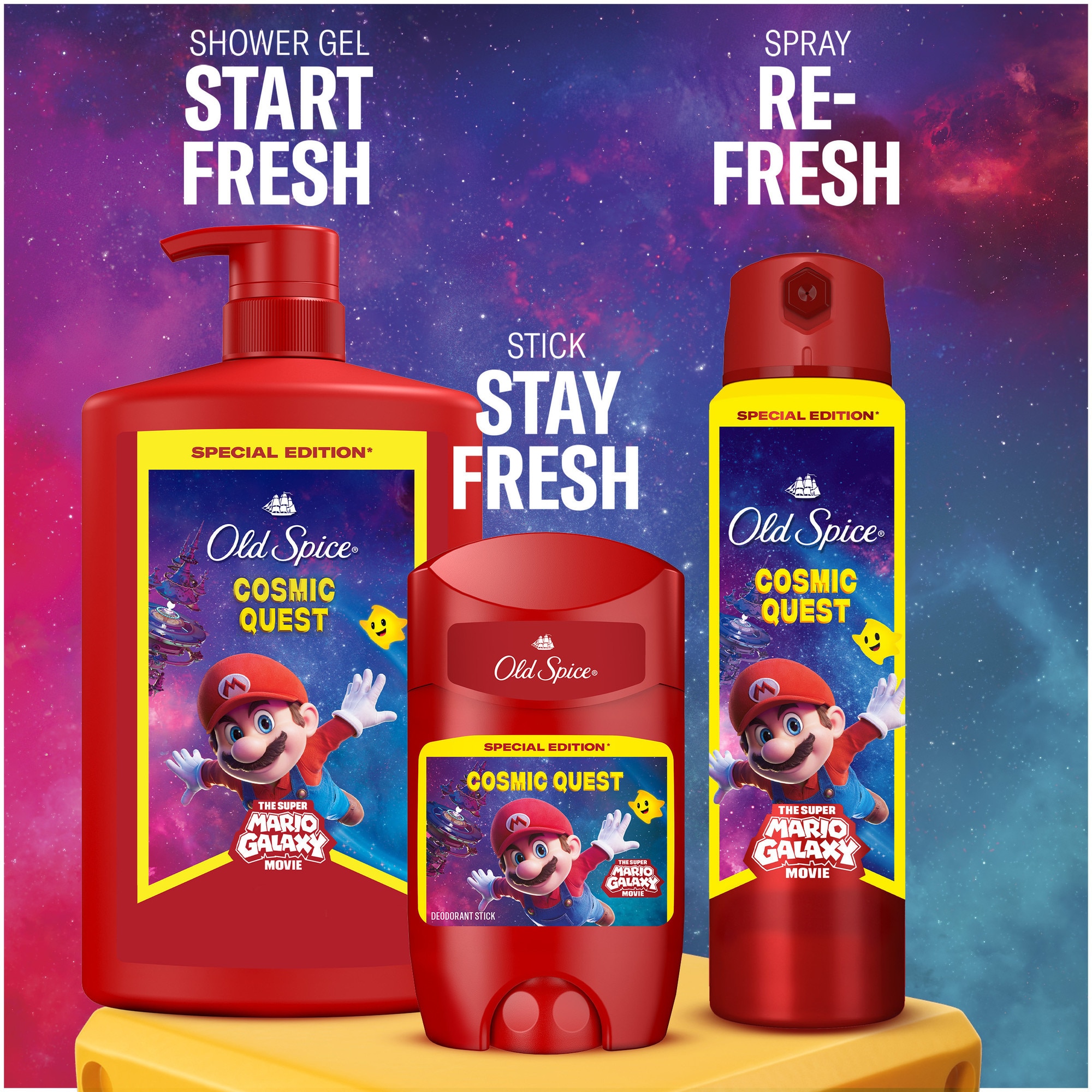 Gel de dus si sampon 3-in-1 Old Spice Super Mario Galaxy Movie