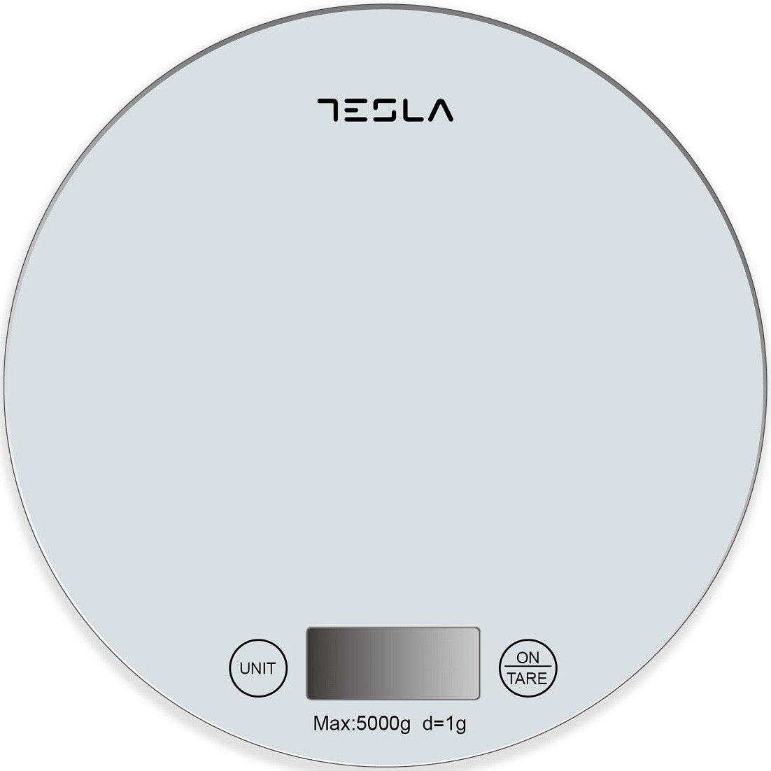 Cantar de bucatarie Tesla KS200W, 5kg, ecran LCD, functie Tara, Sticla, Alb