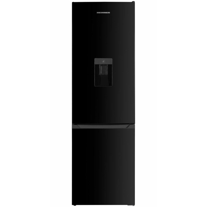 Хладилник Heinner HC-HM260BKWDE++, 260 л, Електронно управление, Диспенсър за вода, LED осветление, Клас E, H 180 см, Черен