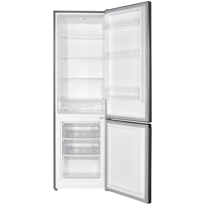 Heinner HC-HM262XE++ hűtőszekrény, 262 L, H 180 cm, LED világítás, E energiaosztály, H 180 cm, inox