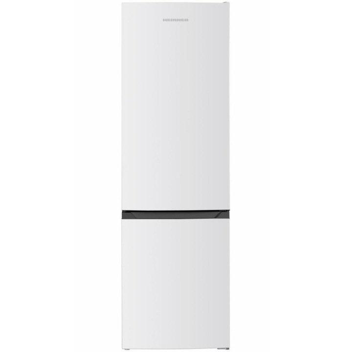 Хладилник Heinner HC-HM262E++, 262 л, Електронно управление, LED осветление, Реверсивни врати, Клас E, H 180 см, Бял