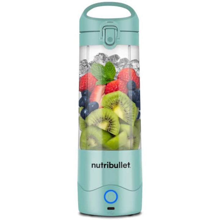 Преносим блендер Nutribullet® NBP003LBL, Чаша 475 мл, USB-C, Светлосин