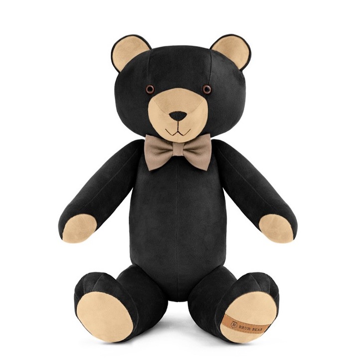 Jucarie plus, Brum Bear Manufacture, Ursulet, 50 cm, Negru/Bej, 3+
