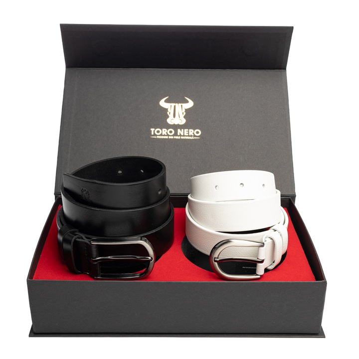 Set curea dama si barbati, piele naturala, Elegant, 110