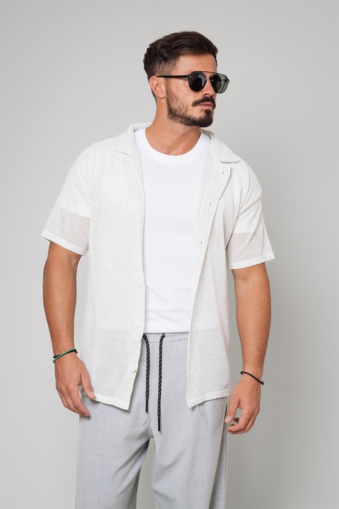 uFIT, Bő fazonú rövid ujjú ing, Törtfehér