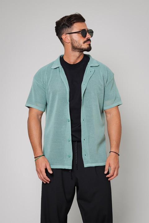 uFIT, Bő fazonú rövid ujjú ing, Perzsazöld