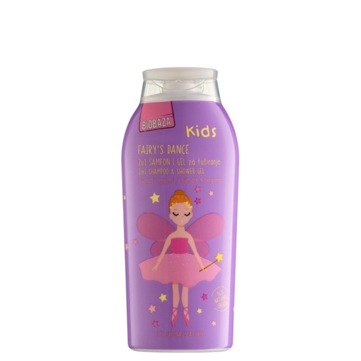 Természetes sampon és tusfürdő gyerekeknek, aloe verával és mályva kivonattal, Fairy's Dance, Biobaza, 250 ml