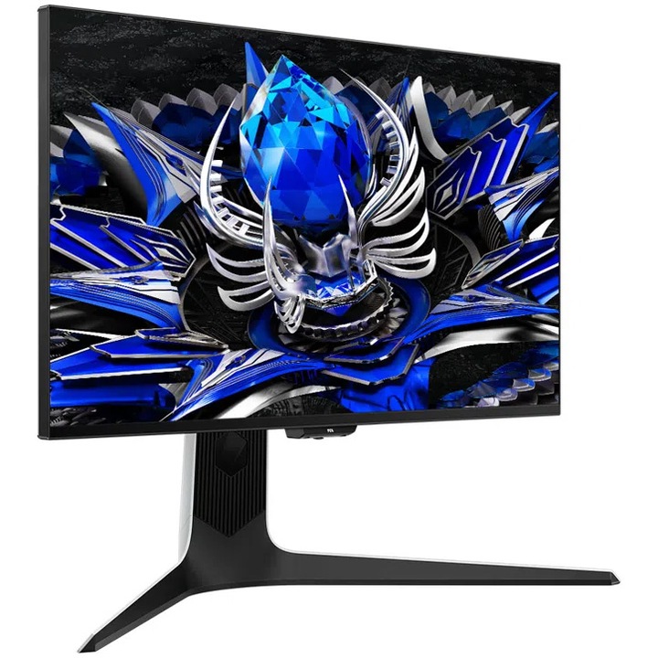 Монитор Gaming QD Mini-LED TCL 27R83U, 27", UHD (3840x2160), 160Hz, 1ms, AMD FreeSync™ Premium, NVIDIA G-Sync™, HDR 1600, Ambient light, Говорители, USB Type-C , Hub USB, 2x HDMI, Display Port, Jack, Pivot, Бял