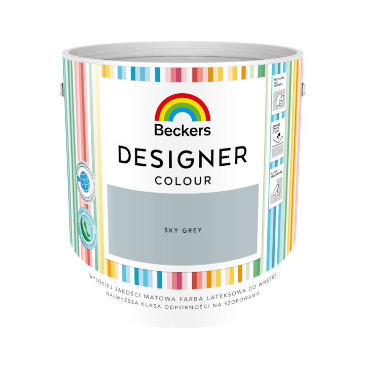 Vopsea lavabila, Beckers Designer Colours, 2.5 l, Gri