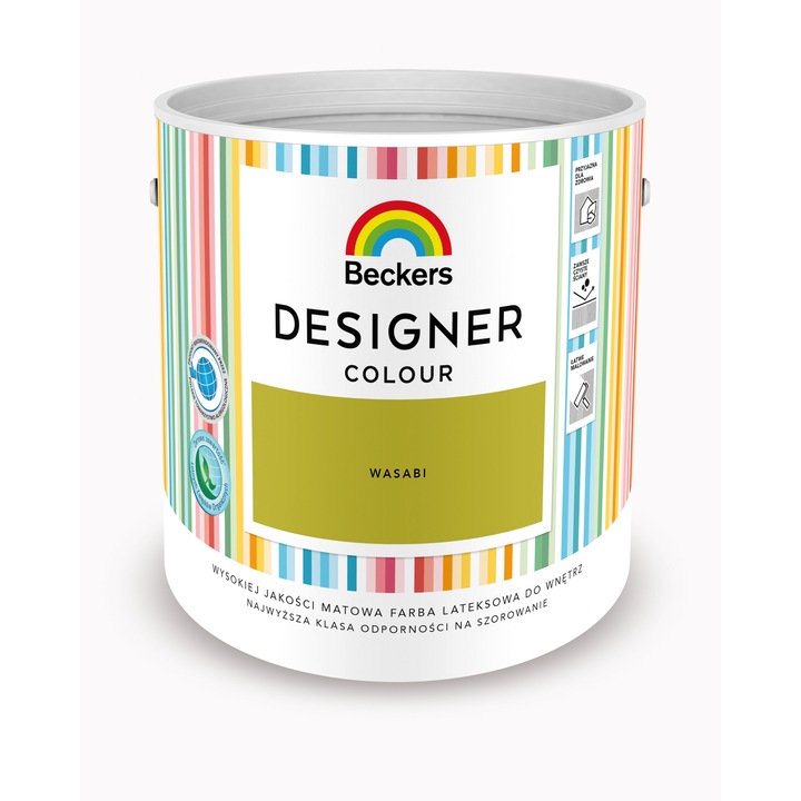 Beckers Designer Color latex festék, matt, mosásálló, zöld, 2,5L