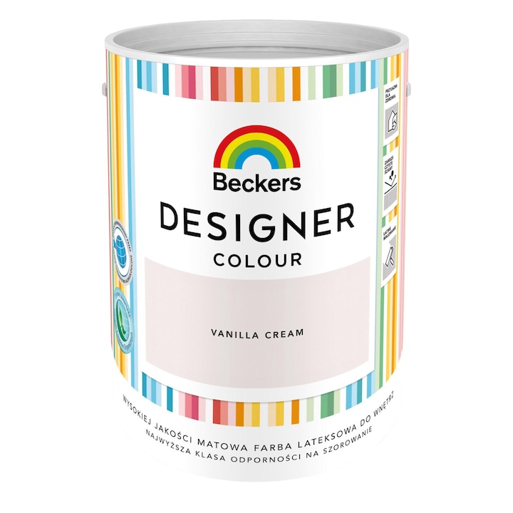 Vopsea latex, Beckers Designer Colour, Mat, 5 L, Vanilla Cream