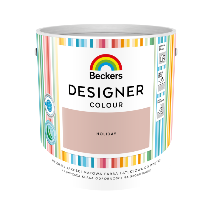 Vopsea latex Beckers Designer Colour, mat, roz si violet, 2.5L, 17x17x16.5cm