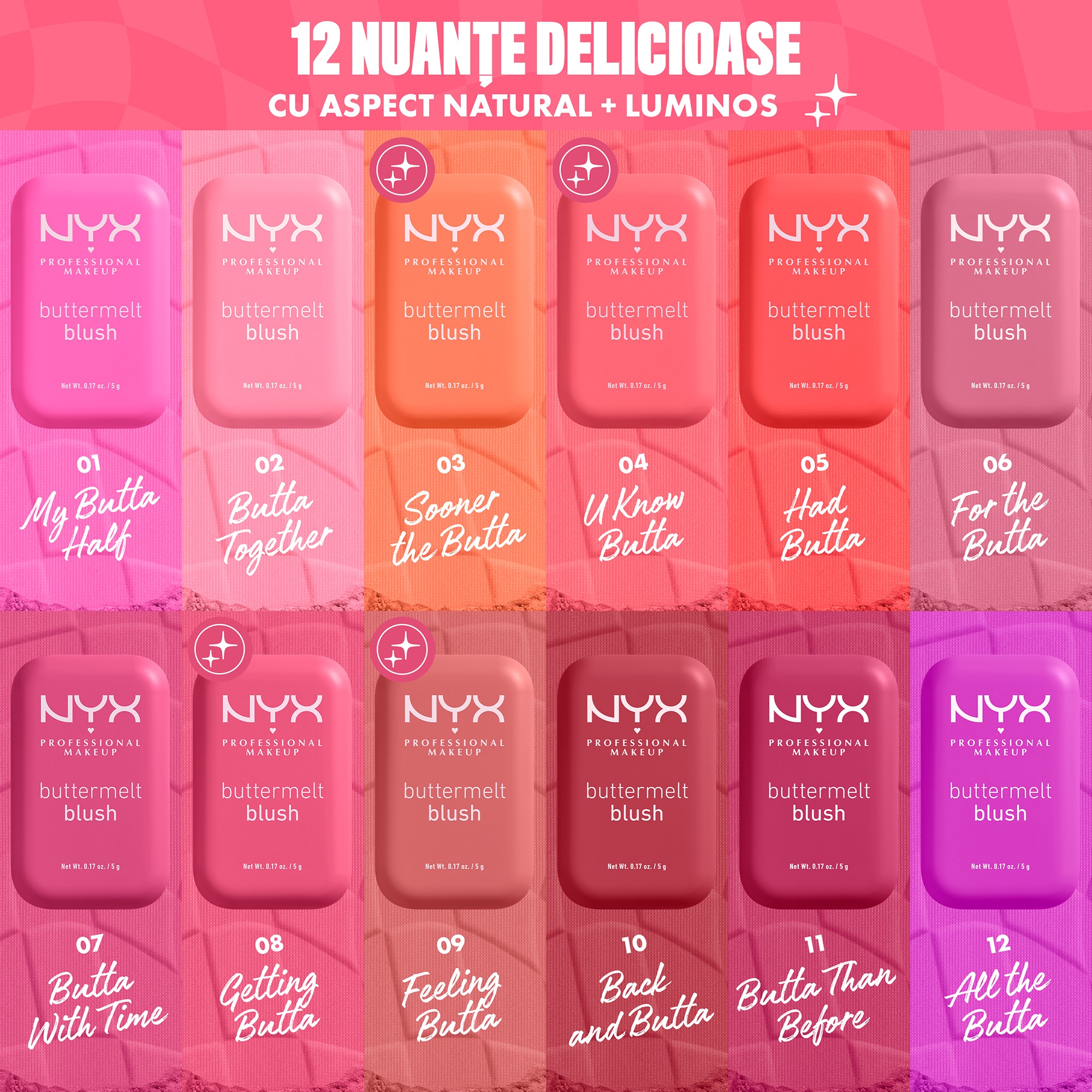 Fard de obraz NYX PM Buttermelt Blush, 04 U Know Butta, 5 g - eMAG.ro