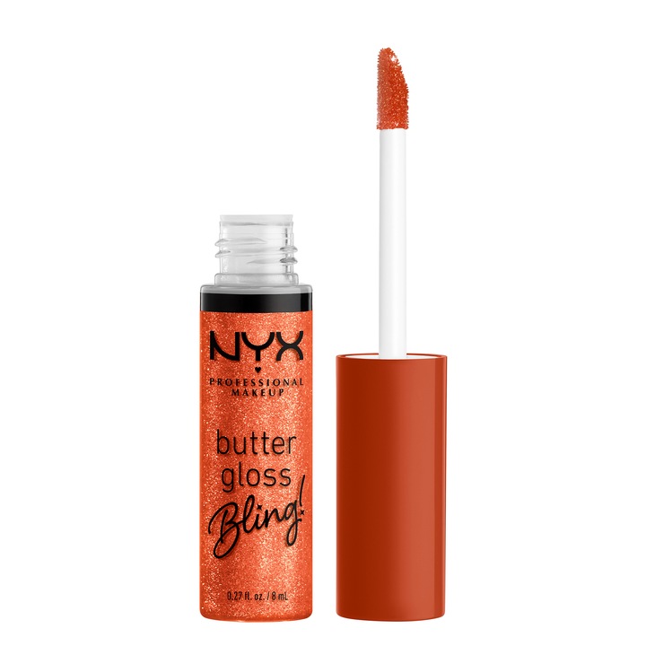 Гланц за устни NYX PM Buttergloss Bling! 06 Shimmer Down, 8 мл